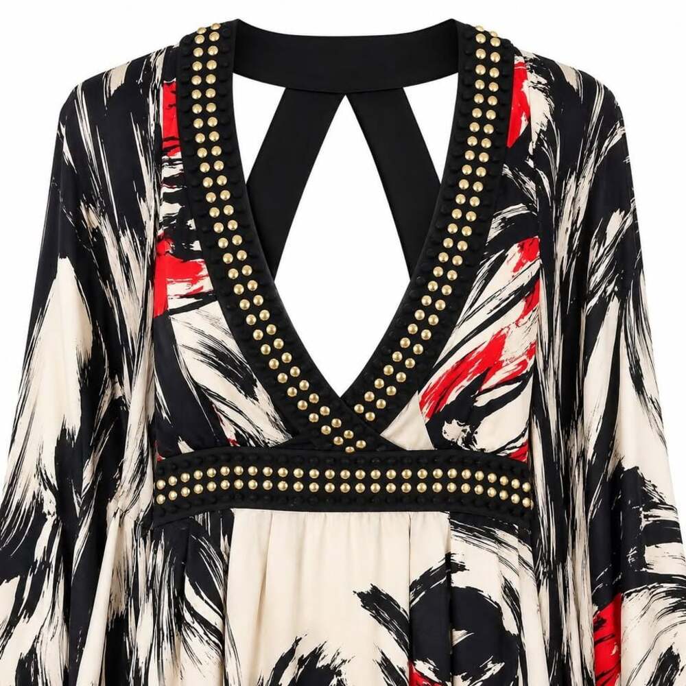 Jenny Packham Studded printed mini dress- cocktail! Small. Mint condition! - Picture 7 of 9